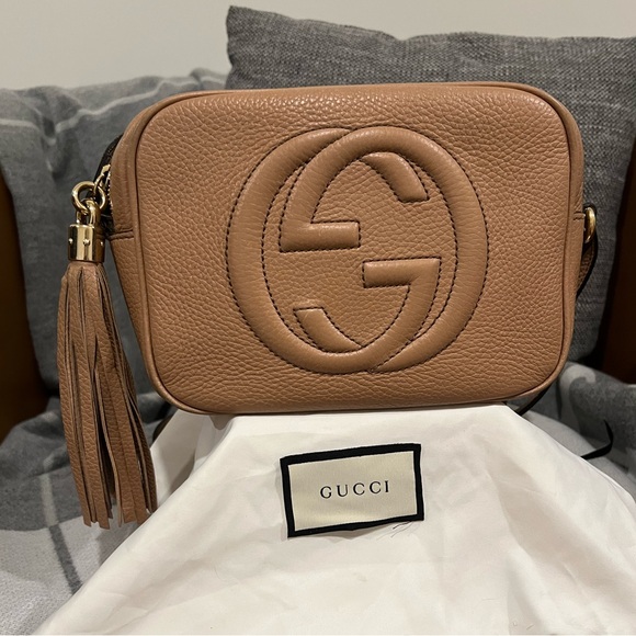 Gucci Soho Disco Crossbody Bag Beige Leather w/bonus twilly - Picture 2 of 16